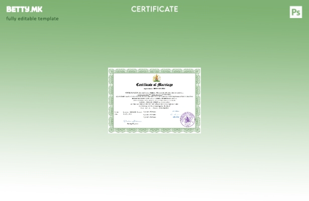 модерен стил Обединетото Кралство извод за брак Шаблон за Word и PDF